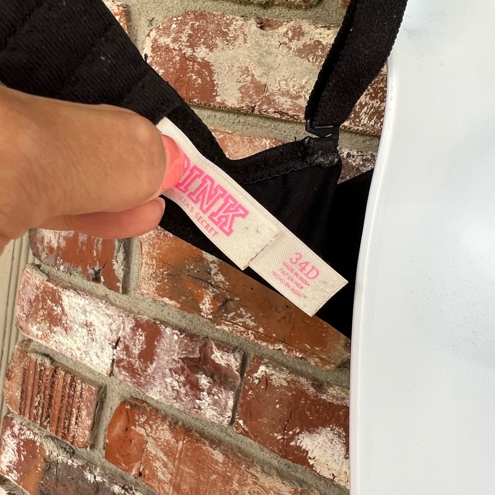 Victoria Secret "PINK" black wear everywhere demi size 34D - Picture 5 of 7